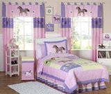 Pretty Pony Horse Children's 3 Piece Full / Queen Girls Bedding Set