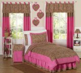 Cheetah Girl Pink and Brown Teen Bedding 3pc Full / Queen Set